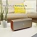 DOSS SoundBox Ultra Bluetooth Speaker with 2.1 Channel Audio, 80W Superior Sound with Deep Bass, Two DSP Technologies, 18H Playtime, BT 5.3, Wireless for Home, Office, Livingroom-Gold
