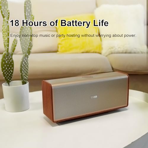 DOSS SoundBox Ultra Bluetooth Speaker with 2.1 Channel Audio, 80W Superior Sound with Deep Bass, Two DSP Technologies, 18H Playtime, BT 5.3, Wireless for Home, Office, Livingroom-Gold by DOSS - Image 6