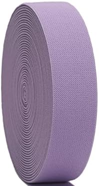 JESEP 1 1/2 inch 10 Yards Knit Elastic Band Lavender Double-Side Twill Woven Elastic Heavy Stretch Elastic Spool for Sewing Pants Waistband, Wigs, Skirts, Craft DIY Projects (Lavender)