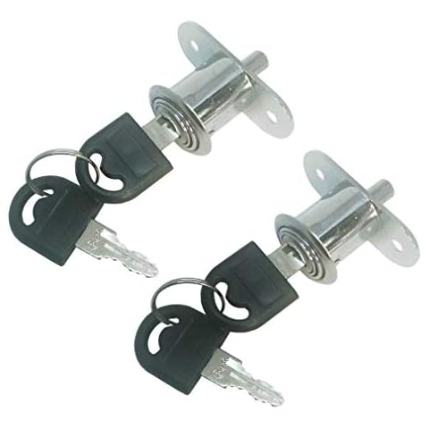 Smbbit Push Plunger Lock Sliding Door Lock Light Box Window Sliding Cabinet Lock, Cylindrical Length 22 mm (2 Pack) Cover