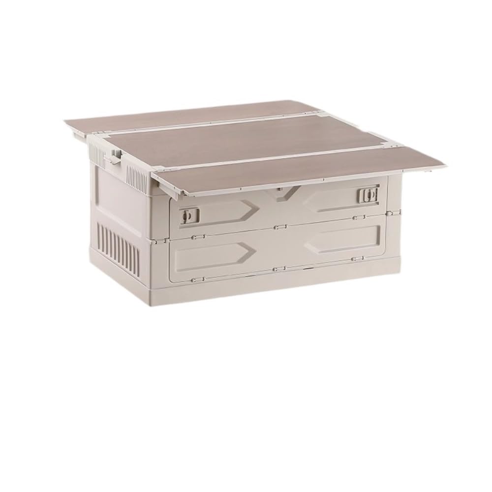 Outdoor Składany pojemnik do przechowywania z PP na kemping: organizer do bagażnika samochodu z funkcją stołu piknikowego (20–30 l) (Bracket Rhombus Black)