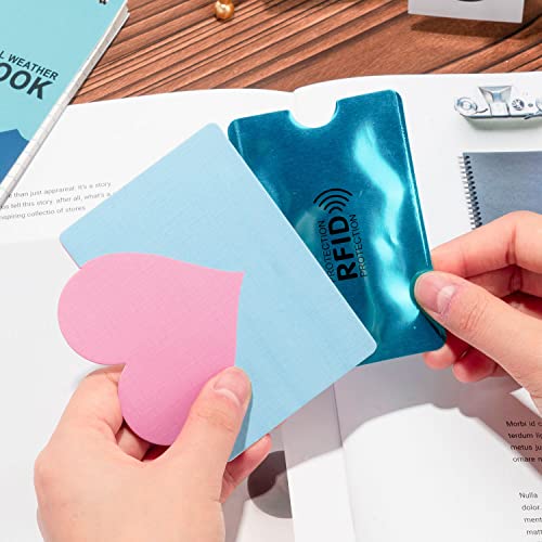 raynag 50 pack rfid blocking sleeves for credit card id card holders identity protection aluminum foil covers fits women walletpurse slot perfectly 5 colors bulk wholesale