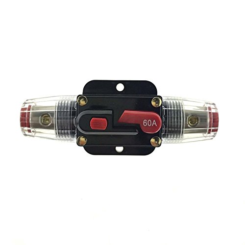 Image of ZOOKOTO 12V-24V DC 60A Car Audio Inline Circuit Breaker Reset Fuse Holders Inverter for Stereo Switch System Protection 60 Amp