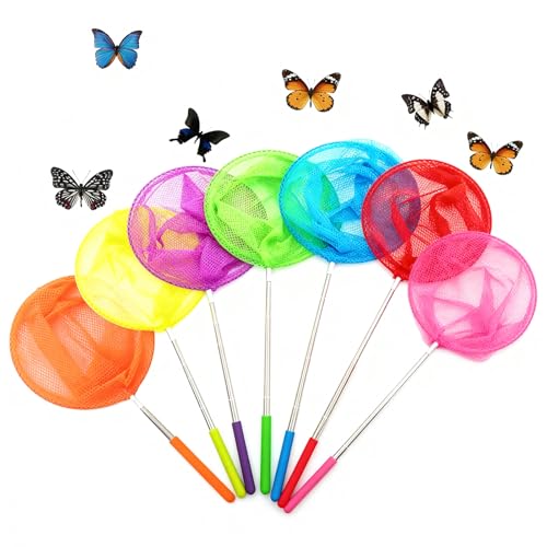 Merkaunis Telescopic Butterfly Nets Colored Extendable Catcher 14 Pack