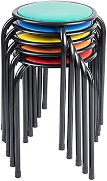 Pearington Kids Classroom & Home Playroom Padded Stool, Red/Blue/Green/Yellow/Orange Pack of 5