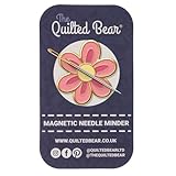 The Quilted Bear Needle Minder - Needle Minder Magnet for Keeping Sewing & Embroidery Needles, Cross Stitch Needles, Stress Free Stitching Cross Stitch Supplies & Embroidery Supplies (Pink-Flower)