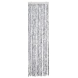vidaXL Cortina Mosquitera Extraíble Puerto contra Insectos Moscas Mosquitos Casa Móvil Caravana Verano Blanco y Gris Chenilla 56x200 cm