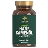 HANFSAMEN ÖL + Vitamin E - Idealverhältnis (3:1) an Omega 6 und Omega 3, plus Omega 9 - Für Herz...