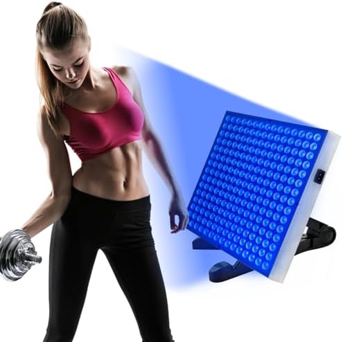 Bräunungslicht Solarium Portable Tanning Lamp für Home Gesichtsbräunung Tageslicht für Gesicht und Körper für zu Hause with Adjustable Stand and Hanging Hooks (Blau)