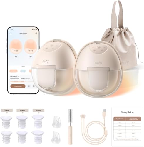 Image of eufy Heated Wearable Breast Pump S1, Hands-Free Breast Pump with Industry-Leading HeatFlow Tech, App-Controlled OptiRhythm, Hospital-Grade Suction, Leakproof, Slim and Ultra-Quiet for in-Bra Use