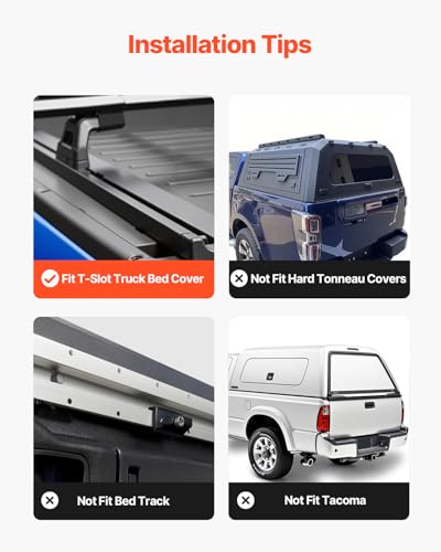 Image of VEVOR Truck Ladder Rack, 21-31.5 in Height, Adjustable Non-Drilling Aluminum Cargo Rack with Sidebar, 800 lbs Static Capacity, Ideal for Canoes, Surfboards, Ladders, Lumber, Tents, and Large Cargo