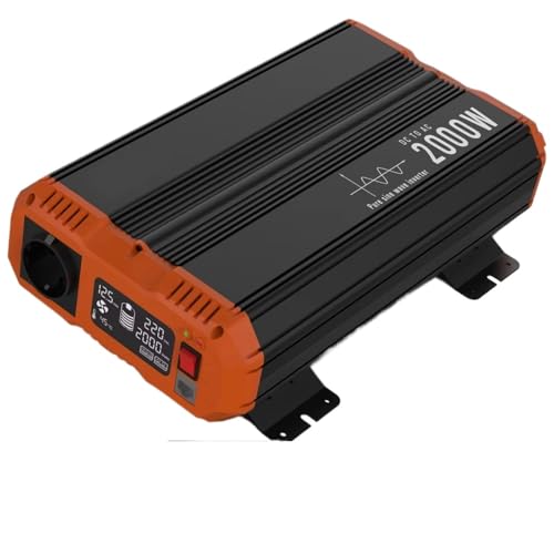 Convertidor Inversor Onda Sinusoidal Pura 12 V A 220 V: Transformador Voltaje 7,0 KW, 6,0 KW 5,0 KW 4,0 KW con Pantalla LCD Coche Inversor De Corriente(2.0KW-12V-50hz-220v)