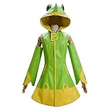 Weixu Clear Card Clamp Cardcaptor Sakura Kinomoto Sakura Cosplay Green Frog Outfits Waterproof Halloween Costumes for Women M