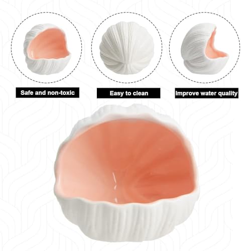 Image of Aquarium Decorations, Cute Ceramic Betta Fish House, Conch Shell-Shaped Fish Tank Decor Accessory, Aquarium Hideout Cave Ornament for Pleco Fish Shrimp to Play Breed Rest (Pink)