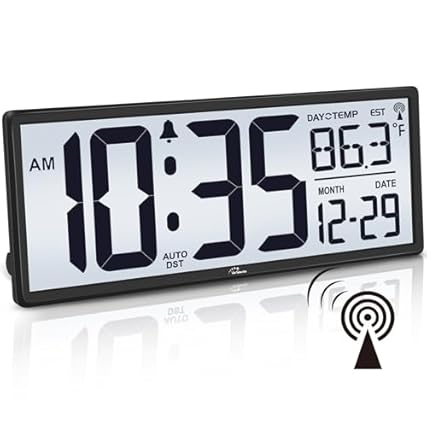 Wallar Ge 14 . 5 '' Atomic Clock with Backlight, Large Digital Wall Clock Battery Operated, Large photo Wallar Ge 14 . 5 '' Atomic Clock with Backlight, Large Digital Wall Clock Battery Operated, Large