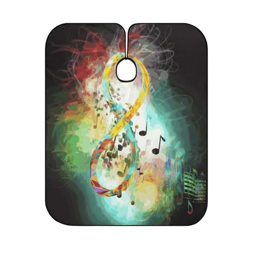 Capa para corte de cabello símbolo música impermeable miniatura 6