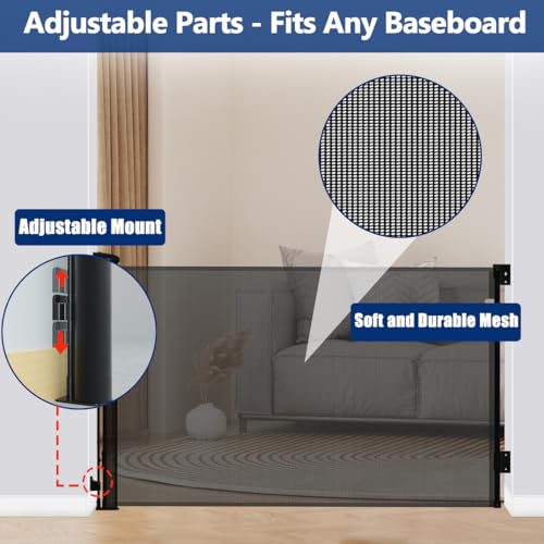 137 Inch Extra Wide Retractable Baby Gates 35″ Tall Extra Long Dog Gate Large Pet Gate Wide Opening Indoor Mesh Child Safety Gates for Dogs, Stairs, Doorways, Hallways, Outdoor (Black) 137 Inch Extra Wide Retractable Baby Gates 35″ Tall Extra Long Dog Gate Large Pet Gate Wide Opening Indoor Mesh Child Safety Gates for Dogs, Stairs, Doorways, Hallways, Outdoor (Black)