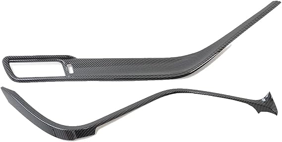 2PCS ABS Carbon Fiber Center Console Molding Panel Cover Dashboard Central Control Strip Interior Decoration Trim Accessories For Toyota Camry 2018 2019 2020 2022 2023 2024
