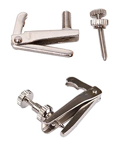 Jiayouy 4Pcs Violin Fine Tuners 3/4-4/4 String Adjuster Fine Tuner Violin Parts Silver #TOP2