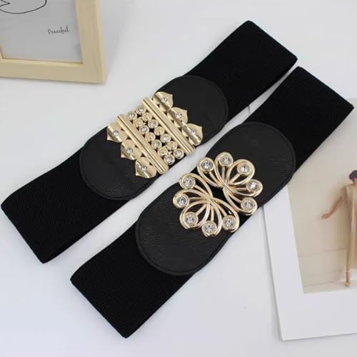 Metal Buckle Elastic Waist Seal Wide Belt Versatile Stylish Waist Trainer Belt for Decorate Skirts Coats3