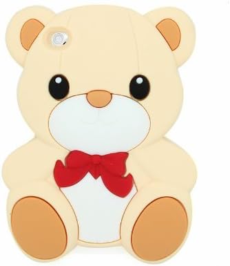 FJX 3D Cartoon Cute Teddy Bear Soft Silicone Skin Case Protective Cover for Apple iPod Touch 4 4G 4th Generation (Beige)