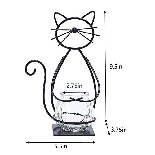 Wsgift Desktop Glass Planter Vase Holder, Modern Creative Cat Plant Terrarium Metal Stand For Hydroponics Plants Home Garden Wedding Decoration Outdoor Planter Ideas #TOP6