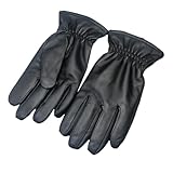 Wambere Gants d'hiver thermiques avec doublure intérieure chaude pour homme Écran tactile Imperméable Coupe vent Gants en cuir véritable peau de mouton Gants de moto Gants de cyclisme pour l'extérieur