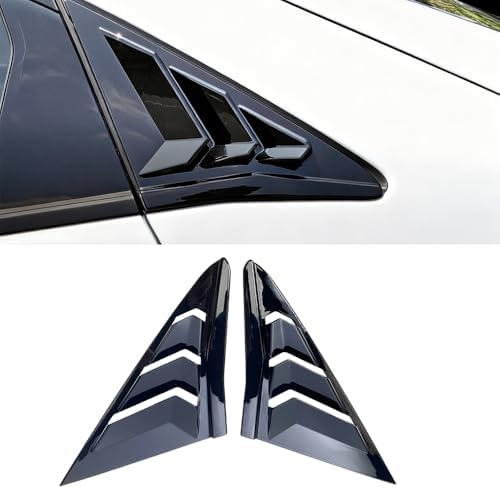 Window Louvers - FUZIDDN Rear Side Window Louvers Replacement for 2016-2021 Honda Civic 10th Gen Hatchback, Type R - Decorate Cover Rear Air Vent Window Louvers Blinds, Covers Auto Accessories (Glossy Black)