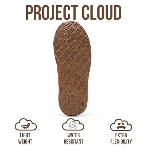 Project Cloud Mens Slippers Genuine Leather with Australian Shearling Lining & Memory Foam Insole Outdoor & House Slippers for Men - Non-Slip Fuzzy Shoes(Relaxation, CHSTNUT, 9.5) Chestnut by Project Cloud - Image 4