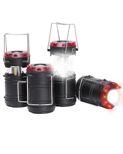 Lichamp 4 Pack Lantern Camping Essentials Lights, Battery Powered Collapsible
