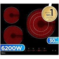 MIDEA Placa Vitroceramica 3 fuegos 6200 W - Vitroceramica