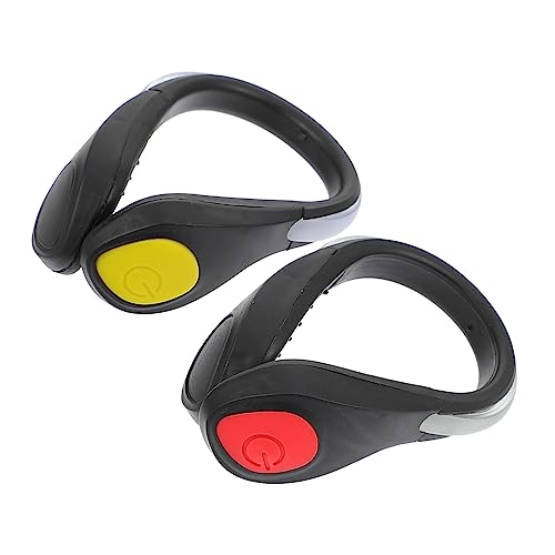 Happyyami 2Pcs Luminous Safety Shoe Clips Light for Night Running and Lightweight Warning Lights with Multi Settings for High Visibility Secure Fit for Men Women