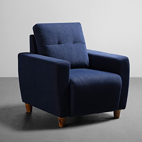 Image of Sleepyhead Yolo Designed by Duroflex - 1 Seater Sofa |Premium Fabric, Plush 3 Layer Cushioning |Modern Buttonless Tufted & Anti-Sag Comfort |Stylish & Durable |3 Years Warranty - Berry Blue