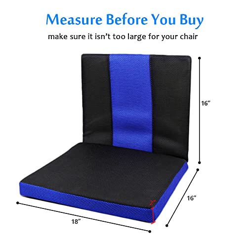 MUROCEA Wheelchair Set Cushion 16"x18", Seat & Backrest Pad for Pressure Relief, Comfort Support Accessories for Elderly Disabled Handicap Users, Anti-Slip, Easy to Clean, Daily Use