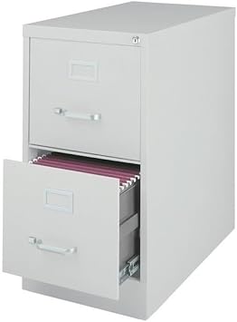 Hirsh 25-in Deep Metal 2 Drawer Letter Width Vertical File Cabinet Light Gray