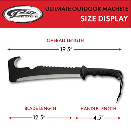 Szco Supplies 19.5” Hook And Sawback Ultimate Outdoor Survival Machete With Nylon Sheath, Black, 211561 #TOP2