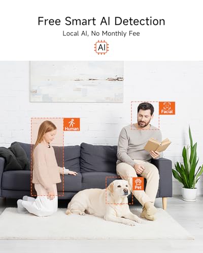 CINMOORE 3K Pet Camera, 5G WiFi Indoor Camera with 4x Zoom, Pet/Dog/Baby Camera with Phone app, Human/Pet/Facial Detection, 360 Pan-Tilt AI Tracking, Night Vision, Plug in, Two-way Audio, Privacy Mode - Image 4