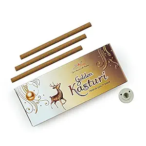 Shah Fragrances Golden Kasturi Premium Dhoop Sticks Box Packs (Pack of 3 * 100 Grams)