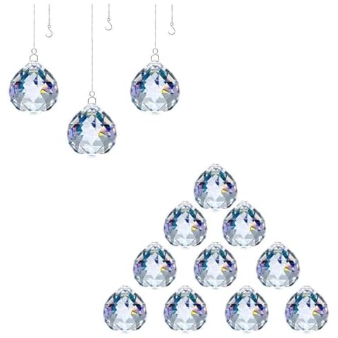 Crystal Prism Ball 30mm with Hook, 40mm with Strings Christmas Decor Gift Cover