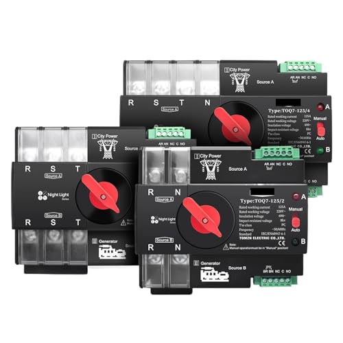 ATS commutateur de transfert automatique triphasé 2P 100A pour rail DIN sans interruption TOQ7