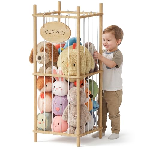 Brelley Stuffed Animal Storage Wood Toy Storage Organizer