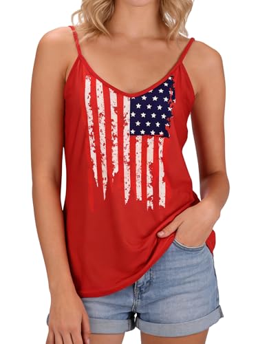 Image of Ibeauti American Flag Tank Tops for Women 4th of July Outfits Camisoles Patriotic 250th Anniversary USA Shirts