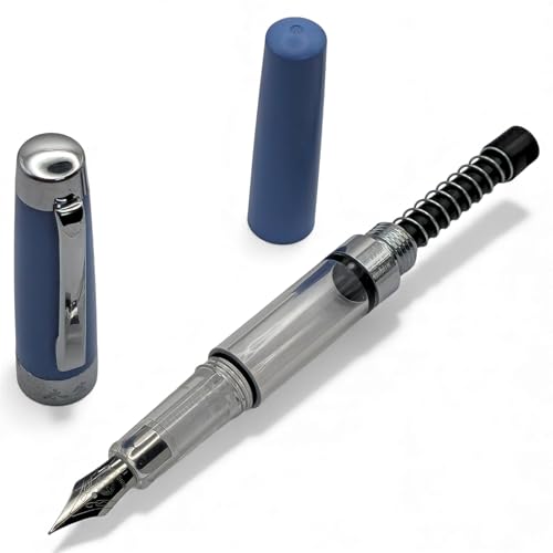 Image of Venti Fountain Pen - Metal Luxury Pen, Schmidt Nib (Medium), Best Pen Gift Set for Men & Women, Professional, Executive, Office, Nice Pens,Return Gift (F3024-Blue)