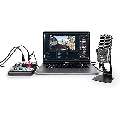 IK Multimedia iRig Stream Mic USB Condenser Microphone with Integrated Audio Interface -Podcast, Gaming for pc, Streaming Plus Audio Mixer