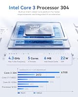 ACEMAGIC K5 AI Mini PC,Intel Core 304(4.6GHz,24 Tops) 12GB LPDDR5 256GB SSD – Ansicht 3