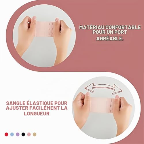 LAKJUOZ 12 Pcs Rallonge Soutien Gorge 2 Crochets,Extension Soutien Gorge Sous Vêtements Extensibles Extension Boucle Extension Sangle Accessoires De Grossesse,Soutien Gorge Extender Femmes 2 Crochet 3 – vue 2