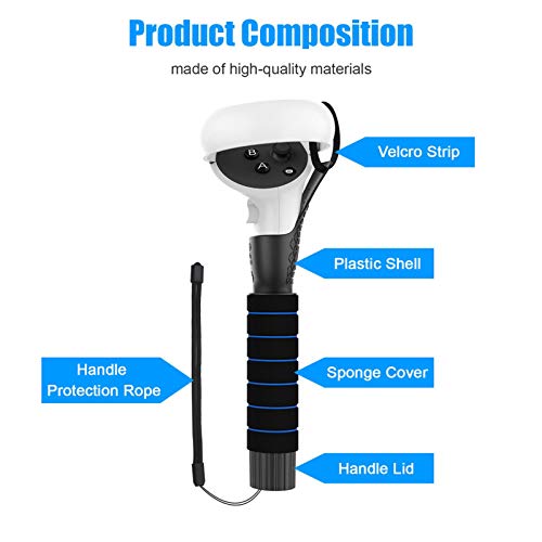 CargoTi Alças duplas de extensão compatíveis com Oculus Quest para Quest 2 ou para controles de toqu