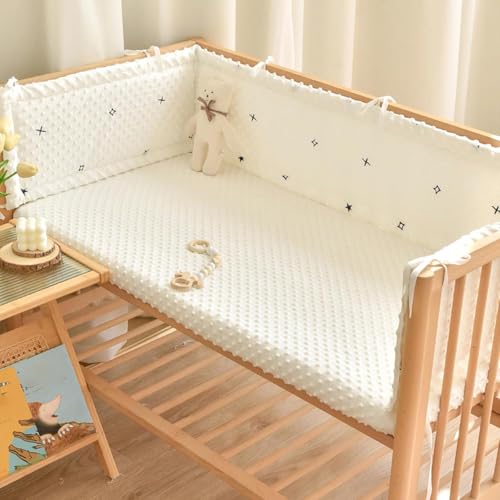 LYMLYB 1 Pieza Nido Cuna para bebé,Suave,Borde Cuna Fibra poliéster, protección Bordes,Protector Cuna para bebé,Borde Cuna,Protector Cama,Cuna Transpirable para bebé NES,L,63.0x11.0inches