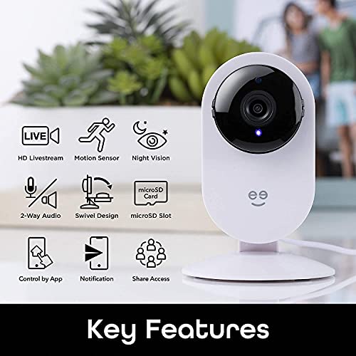 Geeni Glimpse 1080P Hd Smart Camera – Indoor Home Security Camera – No Hub Required – Motion Detection Camera – Smart Camera Compatible With Alexa And Google Home, Requires 2.4 Ghz Wi-Fi, 2 Pack #TOP1