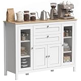 HOMCOM Credenza Cucina con 2 Cassetti 3 Armadietti 120x40x90cm Bianco